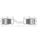 pre-assembled interconnecting cable; Eca; Socket/plug; 5-pole; Cod. A; H05VV-F 5G 4.0 mm²; 8 m; 4,00 mm²; black