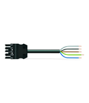 pre-assembled connecting cable; Eca; Socket/open-ended; 5-pole; Cod. A; H05Z1Z1-F 5G 1.5 mm²; 2 m; 1,50 mm²; black