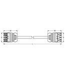 pre-assembled interconnecting cable; Cca; Socket/plug; 5-pole; Cod. A; H05Z1Z1-F 5G 1.5 mm²; 5 m; 1,50 mm²