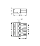 Plug; 4-pole; Cod. B; 4,00 mm²; pink