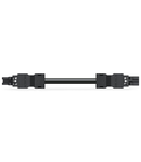 pre-assembled interconnecting cable; Eca; Socket/plug; 2-pole; Cod. A; H05VV-F 2 x 1.5 mm²; 3 m; 1,50 mm²; black