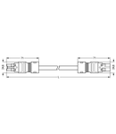 pre-assembled interconnecting cable; Eca; Socket/plug; 2-pole; Cod. A; H05VV-F 2 x 1.5 mm²; 3 m; 1,50 mm²; black