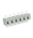 PCB terminal block; push-button; 2.5 mm²; Pin spacing 10/10.16 mm; 9-pole; CAGE CLAMP®; commoning option; 2,50 mm²; gray