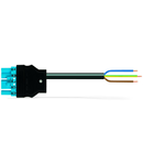 pre-assembled connecting cable; Eca; Plug/open-ended; 5-pole; Cod. I; H05Z1Z1-F 3G 1.5 mm²; 2 m; 1,50 mm²; blue