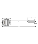 pre-assembled connecting cable; Eca; Plug/open-ended; 5-pole; Cod. I; H05Z1Z1-F 3G 1.5 mm²; 2 m; 1,50 mm²; blue