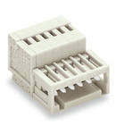 1-conductor male connector; 100% protected against mismating; Strain relief plate; 0.5 mm²; Pin spacing 2.5 mm; 8-pole; 0,50 mm²; light gray