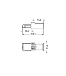 Intermediate coupler; 3-pole; Cod. A; for sockets and plugs; black