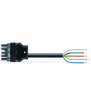 pre-assembled connecting cable; Eca; Socket/open-ended; 5-pole; Cod. L; H05VV-F 5G 1.5 mm²; 3 m; 1,50 mm²; dark gray