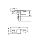 T-distribution connector; 2-pole; Cod. B; 1 input; 2 outputs; 2 locking levers; light green