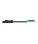 pre-assembled connecting cable; Eca; Socket/open-ended; 3-pole; Cod. A; 2 m; 1,00 mm²; black