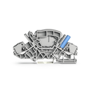 2-conductor through terminal block; 6 mm²; with touch-proof test socket; for 4 mm Ø test plugs; side and center marking; for DIN-rail 35 x 15 and 35 x 7.5; Push-in CAGE CLAMP®; 6,00 mm²; gray