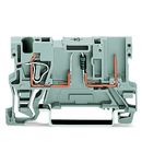 1-conductor/1-pin component carrier terminal block; with diode 1N4007; anode, right side; for DIN-rail 35 x 15 and 35 x 7.5; 4 mm²; CAGE CLAMP®; 4,00 mm²; gray