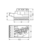 Supply module; 5 x 2.5 mm² + 2 x 1.5 mm²; 5-pole; Cod. B; with strain relief housing; 4,00 mm²; gray