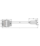 pre-assembled connecting cable; Cca; Plug/open-ended; 5-pole; Cod. I; H05Z1Z1-F 3G 1.5 mm²; 3 m; 1,50 mm²; blue