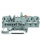 3-conductor disconnect/test terminal block; with mechanical interlock; with test option; orange disconnect link; for DIN-rail 35 x 15 and 35 x 7.5; 2.5 mm²; Push-in CAGE CLAMP®; 2,50 mm²; blue