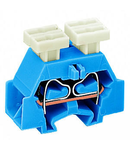 4-conductor terminal block; suitable for Ex i applications; on both sides with push-button; with fixing flange; for screw or similar mounting types; Fixing hole 3.2 mm Ø; 2.5 mm²; CAGE CLAMP®; 2,50 mm²; blue