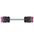 pre-assembled interconnecting cable; Eca; Socket/plug; 5-pole; Cod. B; 5 m; 1,50 mm²; pink