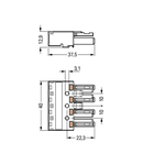 Socket; 4-pole; Cod. B; 4,00 mm²; pink