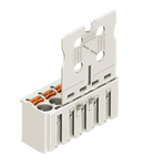 1-conductor female plug; Gripping plate; 2.5 mm²; Pin spacing 5 mm; 10-pole; 2,50 mm²; light gray