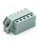 1-conductor female plug; angled; clamping collar; 2.5 mm²; Pin spacing 5 mm; 14-pole; 2,50 mm²; gray