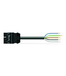 pre-assembled connecting cable; Cca; Plug/open-ended; 5-pole; Cod. A; H05Z1Z1-F 5G 1.5 mm²; 5 m; 1,50 mm²; black