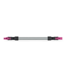 pre-assembled interconnecting cable; Eca; Socket/plug; 2-pole; Cod. B; Control cable 2 x 1.0 mm²; 3 m; 1,00 mm²; pink