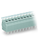 PCB terminal block; push-button; 2.5 mm²; Pin spacing 5/5.08 mm; 9-pole; suitable for Ex-e applications; CAGE CLAMP®; commoning option; 2,50 mm²; light gray