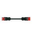 pre-assembled interconnecting cable; Eca; Socket/plug; 3-pole; Cod. P; H05Z1Z1-F 3G 1.5 mm²; 2 m; 1,50 mm²; red