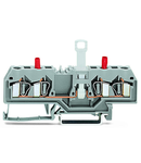 4-conductor disconnect/test terminal block; with touch-proof test sockets; for DIN-rail 35 x 15 and 35 x 7.5; 4 mm²; CAGE CLAMP®; 4,00 mm²; gray