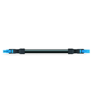 pre-assembled interconnecting cable; Eca; Socket/plug; 2-pole; Cod. I; H05Z1Z1-F 2 x 1,50 mm²; 1 m; 1,50 mm²; blue