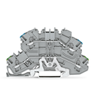 Double-deck terminal block; Ground conductor/through terminal block; PE/N; without marker carrier; for DIN-rail 35 x 15 and 35 x 7.5; 2.5 mm²; Push-in CAGE CLAMP®; 2,50 mm²; gray