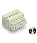 1-conductor female plug; 100% protected against mismating; Snap-in mounting feet; 1.5 mm²; Pin spacing 3.5 mm; 8-pole; 1,50 mm²; light gray