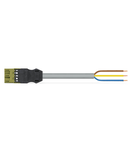 pre-assembled connecting cable; Eca; Plug/open-ended; 3-pole; Cod. B; H05VV-F 3 x 1.0 mm²; 4m; 1,00 mm²; light green