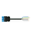 pre-assembled connecting cable; Cca; Plug/open-ended; 5-pole; Cod. I; H05Z1Z1-F 5G 2.5 mm²; 1 m; 2,50 mm²; blue