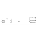 pre-assembled connecting cable; Socket/open-ended; 2-pole; Cod. F; 3 m; gray