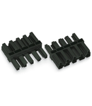 Intermediate coupler; 5-pole; Cod. A; for sockets and plugs; black