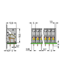 PCB terminal block; push-button; 2.5 mm²; Pin spacing 5 mm; 16-pole; CAGE CLAMP®; 2,50 mm²; gray