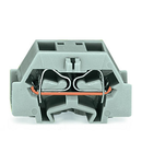 Space-saving, 4-conductor end terminal block; without push-buttons; without protruding snap-in mounting foot; for terminal strips with snap-in mounting feet; 2.5 mm²; CAGE CLAMP®; 2,50 mm²; light gray