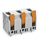 PCB terminal block; lever; 4 mm²; Pin spacing 11.5 mm; 3-pole; Push-in CAGE CLAMP®; 4,00 mm²; gray