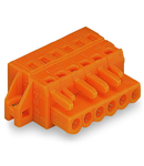 1-conductor female plug; clamping collar; 2.5 mm²; Pin spacing 5.08 mm; 7-pole; 2,50 mm²; orange