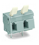 PCB terminal block; finger-operated levers; 2.5 mm²; Pin spacing 10/10.16 mm; 3-pole; CAGE CLAMP®; commoning option; 2,50 mm²; gray