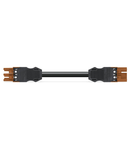 pre-assembled interconnecting cable; Eca; Socket/plug; 3-pole; Cod. S; H05VV-F 3 x 1.5 mm²; 1 m; 1,50 mm²; brown