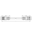 pre-assembled interconnecting cable; Eca; Socket/plug; 3-pole; Cod. S; H05VV-F 3 x 1.5 mm²; 1 m; 1,50 mm²; brown