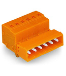 1-conductor male connector; Snap-in mounting feet; Strain relief plate; 2.5 mm²; Pin spacing 5.08 mm; 24-pole; 2,50 mm²; orange