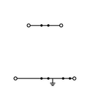 Double-deck terminal block; Ground conductor/through terminal block; PE/L; without marker carrier; suitable for Ex e II applications; Blue conductor entry upper deck; for DIN-rail 35 x 15 and 35 x 7.5; 2.5 mm²; Push-in CAGE CLAMP®; 2,50 mm²; gray