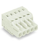 1-conductor female plug; 100% protected against mismating; 2.5 mm²; Pin spacing 5 mm; 13-pole; 2,50 mm²; light gray