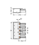 Socket; 5-pole; Cod. Q; 4,00 mm²; green