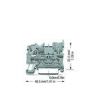 1-conductor/1-pin carrier terminal block; suitable for Ex nA applications; for DIN-rail 35 x 15 and 35 x 7.5; 2.5 mm²; Push-in CAGE CLAMP®; 2,50 mm²; gray