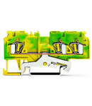 3-conductor ground terminal block; 4 mm²; side and center marking; for DIN-rail 35 x 15 and 35 x 7.5; CAGE CLAMP®; 4,00 mm²; green-yellow