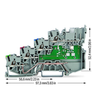 4-conductor sensor terminal block; LED (yellow); for PNP-(high-side) switching sensors; with ground contact; with pluggable signal level; 1 mm²; Push-in CAGE CLAMP®; 1,00 mm²; gray